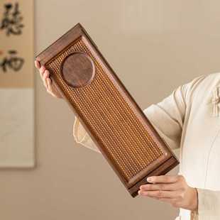 竹制简约客厅家用排水茶台小型功夫中式 茶盘新款 托盘沥水干泡茶具