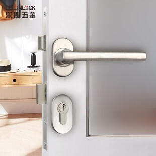 断桥铝门不绣钢304分体执手锁 85锁体室内门机械锁铝合金窄边门锁