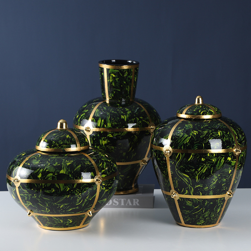 陶瓷装饰罐北欧家居软装摆件玄关客厅电视柜装饰品储物罐厂家直销