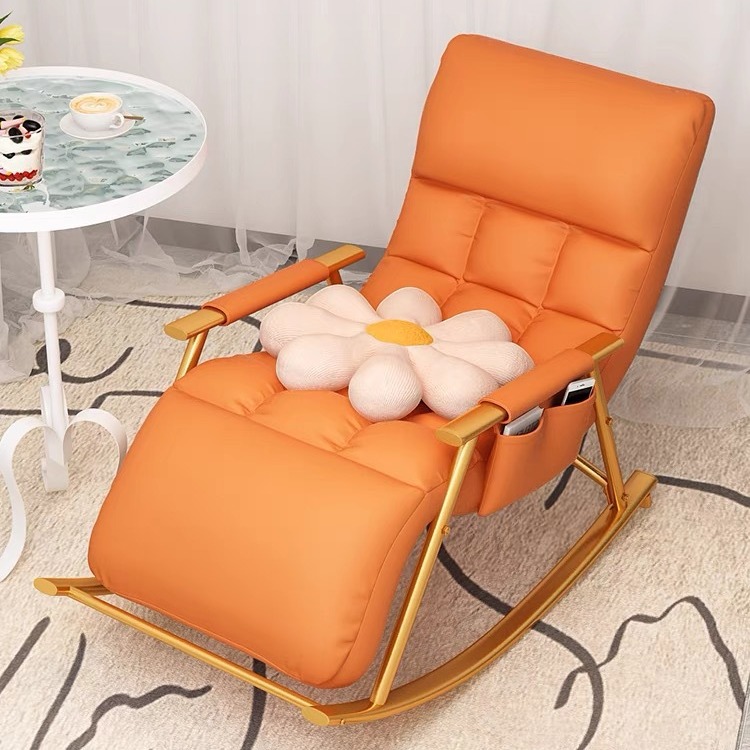 花语泽木客厅轻奢摇椅躺椅阳台家用沙发休闲椅可折叠午休懒人椅子
