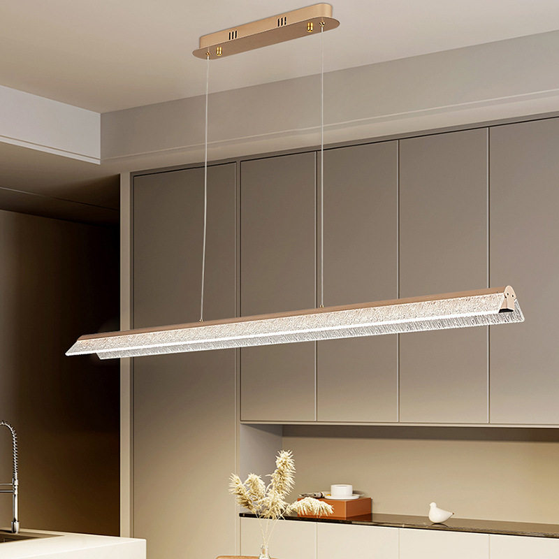极简意式餐厅吧台客厅办公茶室吊灯一字长条护眼灯具批发 设计师