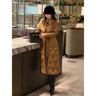 毛领斗篷90白鹅绒羽绒服女羊毛外套 冬季 刘熊熊MCMAX 华贵时光