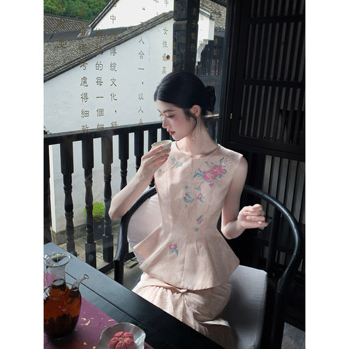 MOPASSANT【花见禧】新中式婚礼系列马甲半裙汉服套装