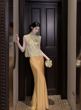 MOPASSANT 【金桐月】新中式订婚婚礼醋酸刺绣汉服套装