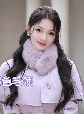 冯（CHAOMEI 【紫色毛领】100狐狸毛毛领紫色 TG02480