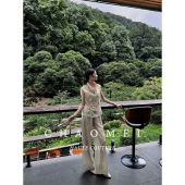 新中式 木兰诀 原创设计随机花型绣花马甲 裤 断码 子套装 清仓