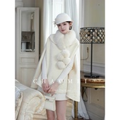 年终特惠 饰斗篷大衣 100绵羊毛毛呢花边装 洛可可 新中式