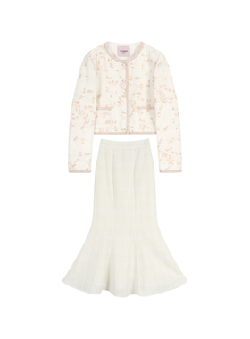 【白瓷香颂】冯（CHAOMEI 法式时尚套装小香风上衣+设计师裙子