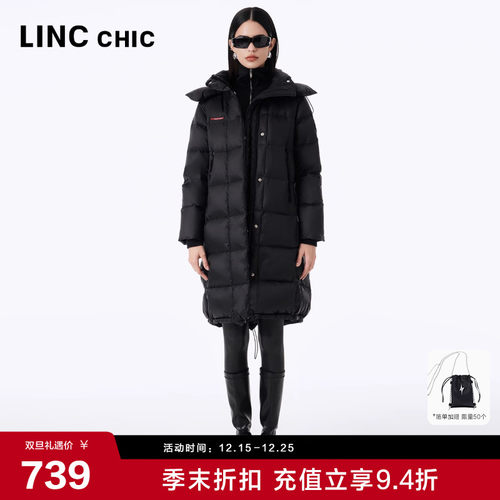 都市时髦精简约通勤中长款羽绒服