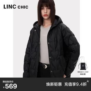 LINC金羽杰羽绒服女款 新款 连帽罩衫 轻薄羽绒服外套女2054 春季