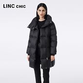 LINC金羽杰大翻领中长款 泡芙感面包羽绒服6322 新款 羽绒服女款 冬季