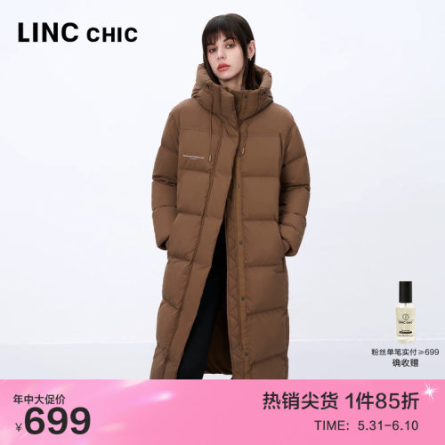保暖长款羽绒服都市机能感连帽