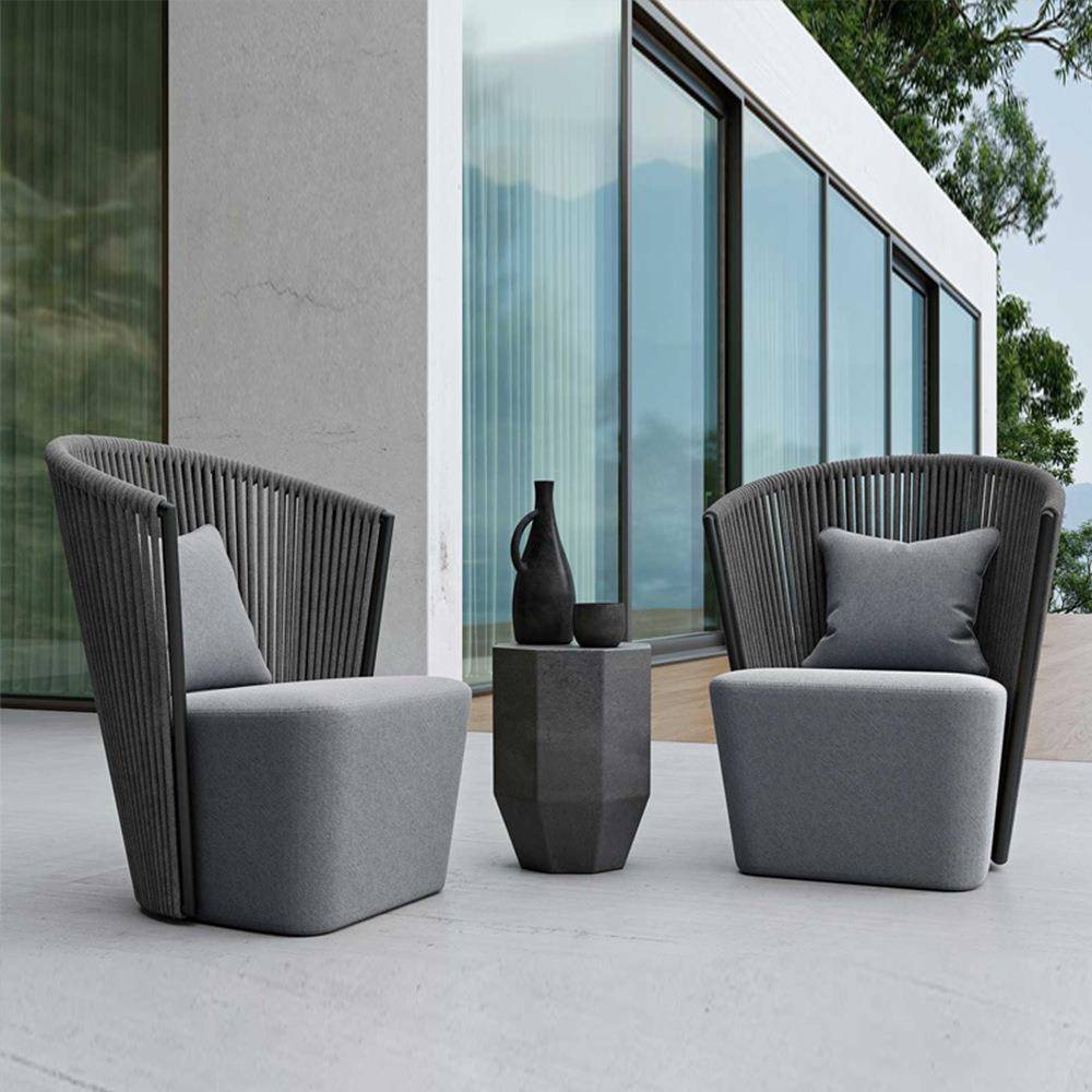 户外藤编沙发北欧茶几休闲民宿椅阳台高端庭院设计师防水防晒家具