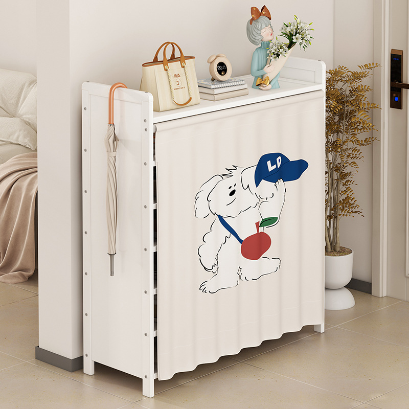 鞋架折叠一拉就用免安装转角鞋柜家用小型门口防尘鞋架子起批楠竹