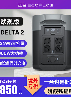 EcoFlow正浩德2快充1度电户外移动电源220v欧规自驾露营停电应急