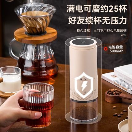 捷安玺电动磨豆机咖啡豆研磨机手磨咖啡机小型手摇家用咖啡研磨机