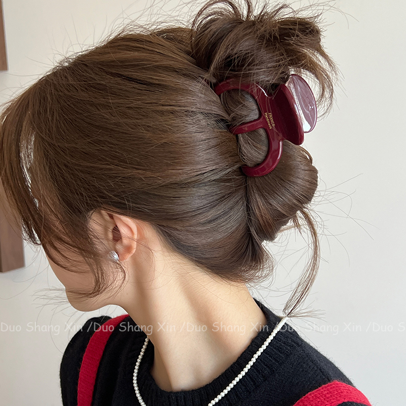 发量多加厚醋酸抓夹大号安可拉红