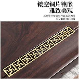 家用整块黑檀木简约办公室茶托干泡茶台茶具套装 实木茶盘2024新款