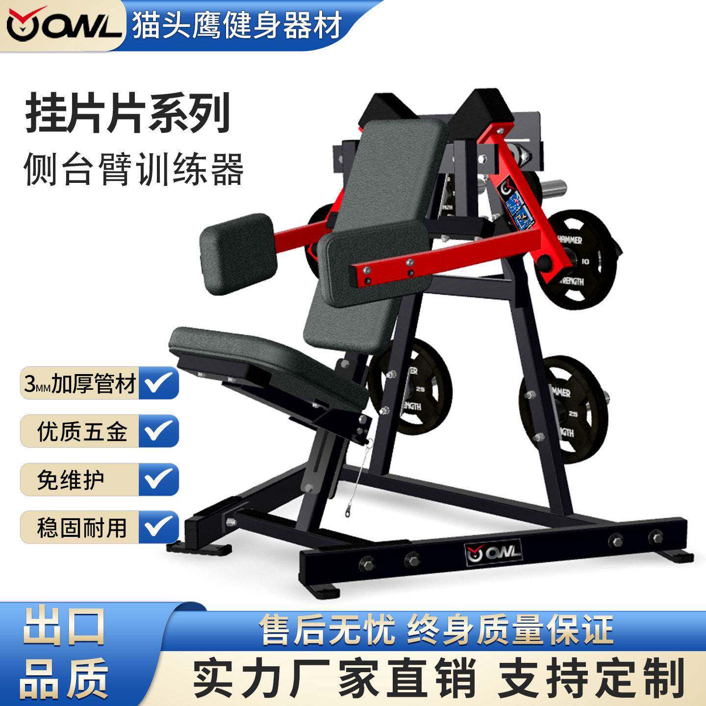 商用健身器材侧抬臂训练器悍马挂片胳膊塑型力量器械室健身房
