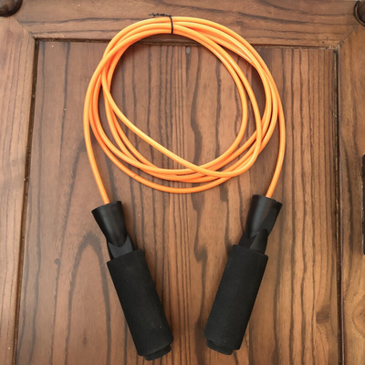 泡棉跳绳可调节不打结PVC绳成人学生健身器材 海绵手柄可加负重块