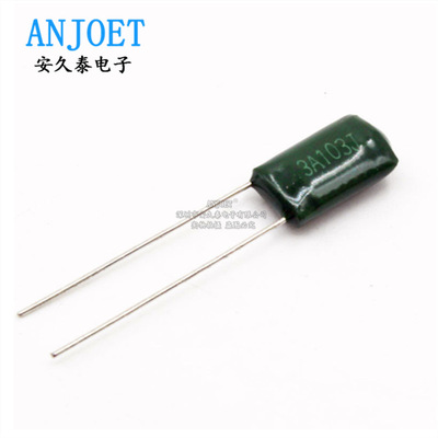 CL11涤纶电容 3A103J 1000V103J 1KV 10NF 0.01UF 绿色 直插 全新