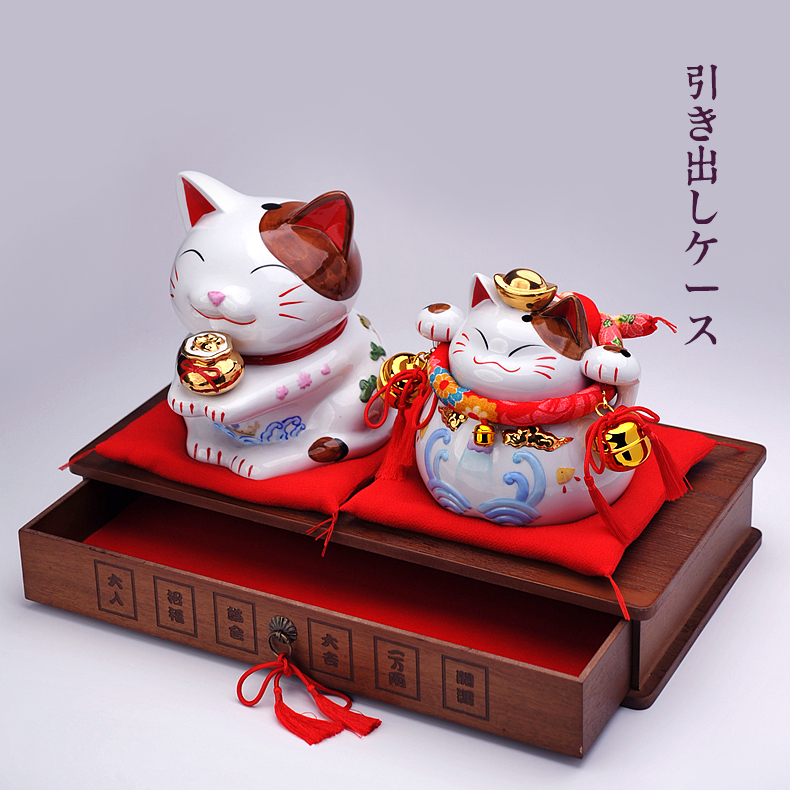 日本金元宝招财猫摆件开业礼物前台入户家用旺宅店铺收银台存钱罐