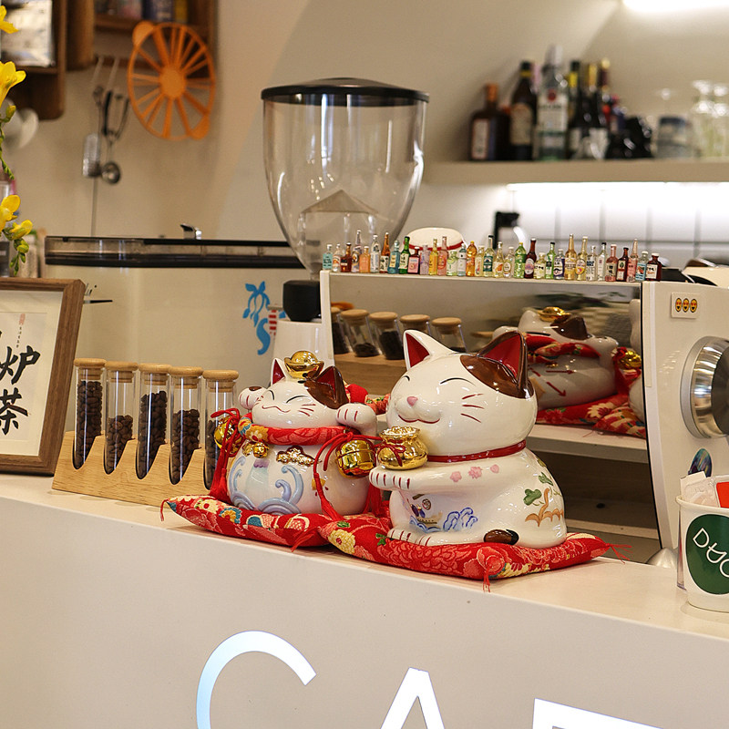日本金元宝招财猫摆件开业礼物前台入户家用旺宅店铺收银台存钱罐