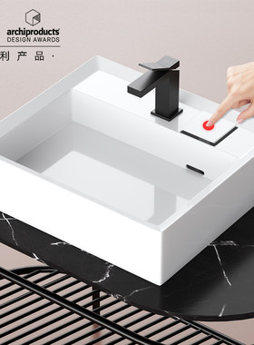 摩狮台控隐藏式侧边下水台上盆单盆挂墙式洗手盆阳台小户型浴室柜