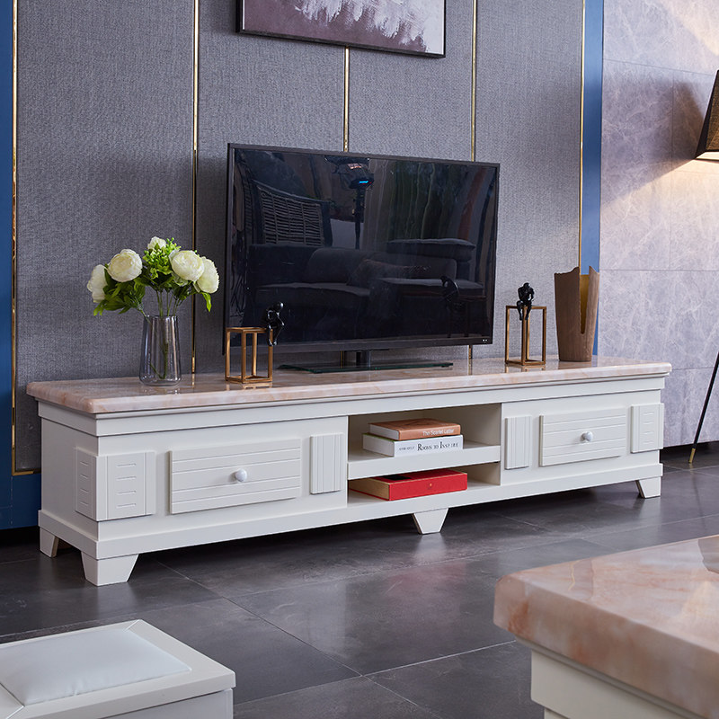欧式大理石电视柜茶几组合客厅简约地柜实木储物柜小户型电视机柜