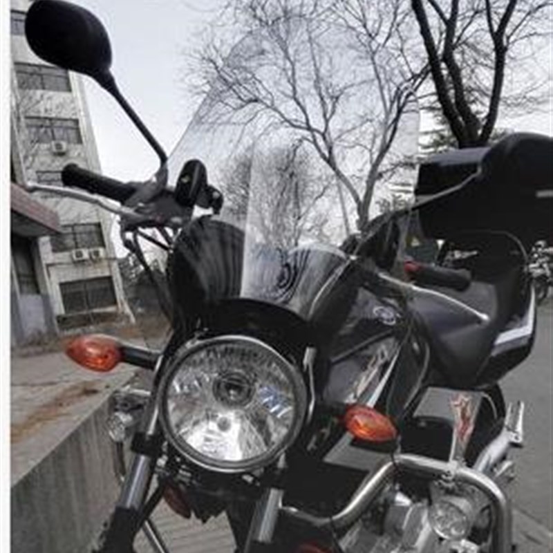 摩托车挡风玻璃圆灯街车通用pc不破碎天剑王 GZ150前挡风太子挡风