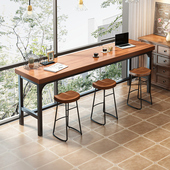 吧台桌家用阳台休闲小吧台靠墙长条窄桌奶茶店简约桌椅组合高脚桌