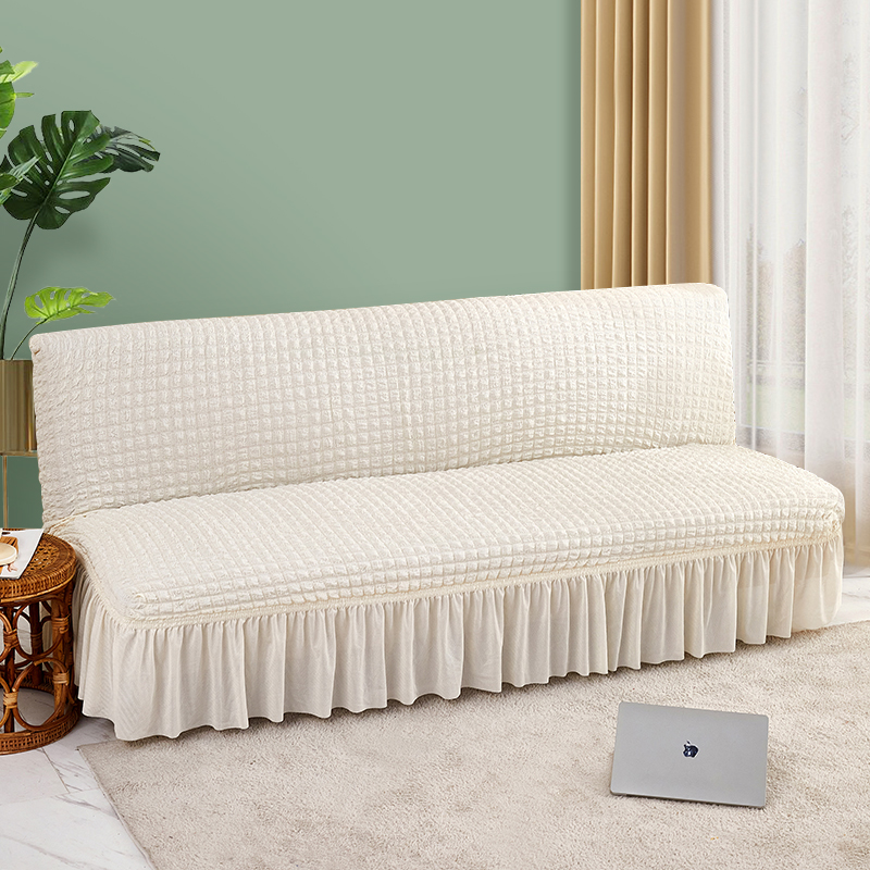 无扶手沙发床套折叠两用裙边弹力沙发套夏季全包万能套全盖沙发巾