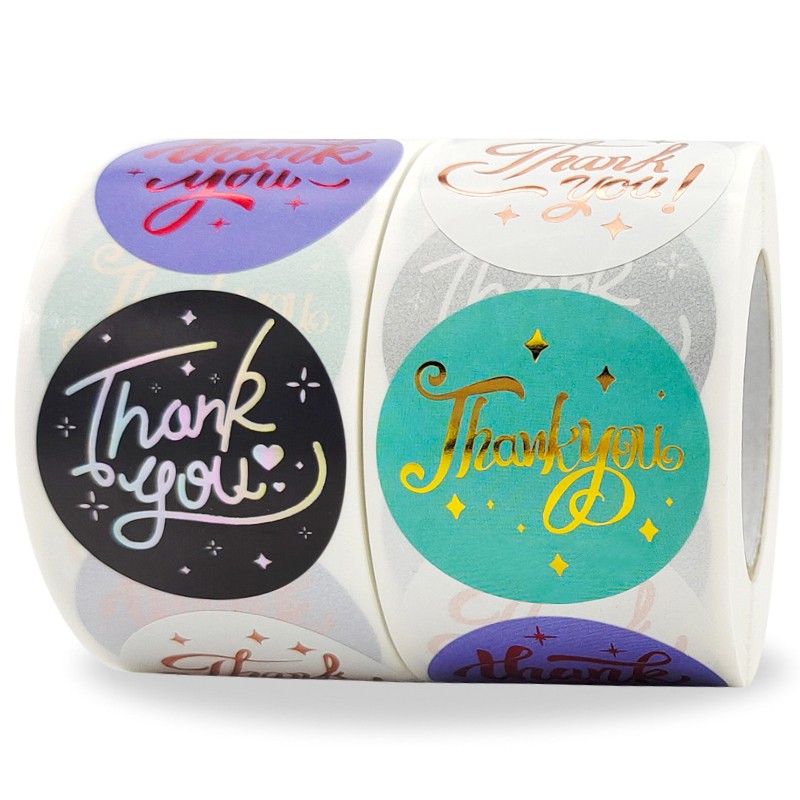 500张/卷玫瑰金烫金贴纸可爱手账贴画精美礼物装饰不干胶标签定制