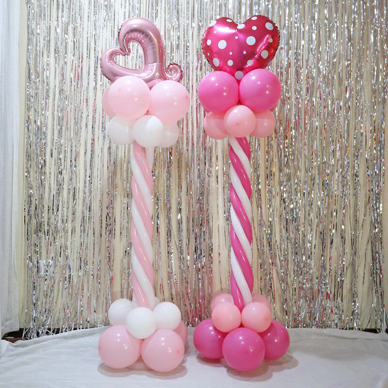 结婚庆婚礼用品 开业生日求婚装饰布置铝膜气球立柱套餐路引拱门