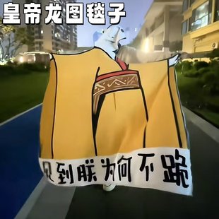 皇帝龙图毯子见到朕为何不跪毯整蛊龙图皇帝午休毯抽象神经毛绒毯