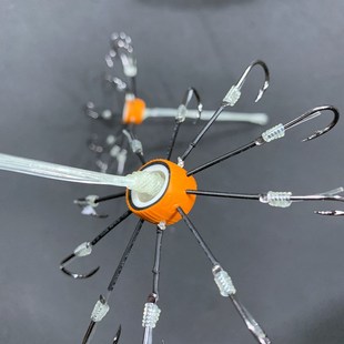 翻板钩郁南钩10爪防缠绕挂底海杆抛竿盘饼板钩十爪钓鱼钩垂钓配件