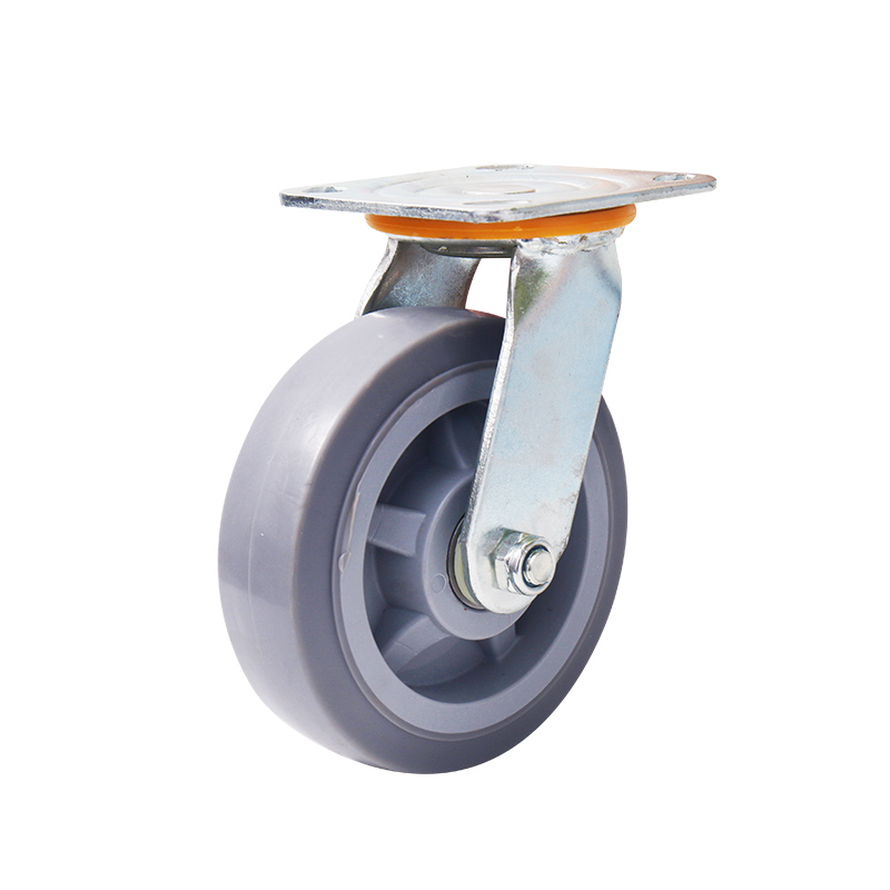 静音万向轮重型4寸橡胶带刹车脚轮平板手推车5/6/8寸布草车小轮子