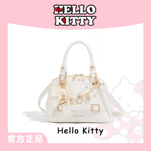 凯蒂猫高级感小众轻奢白色珠宝包