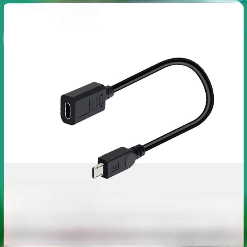适用安卓手机数据延长充电线转接加长USBmicro5p公弯头对Type-c母