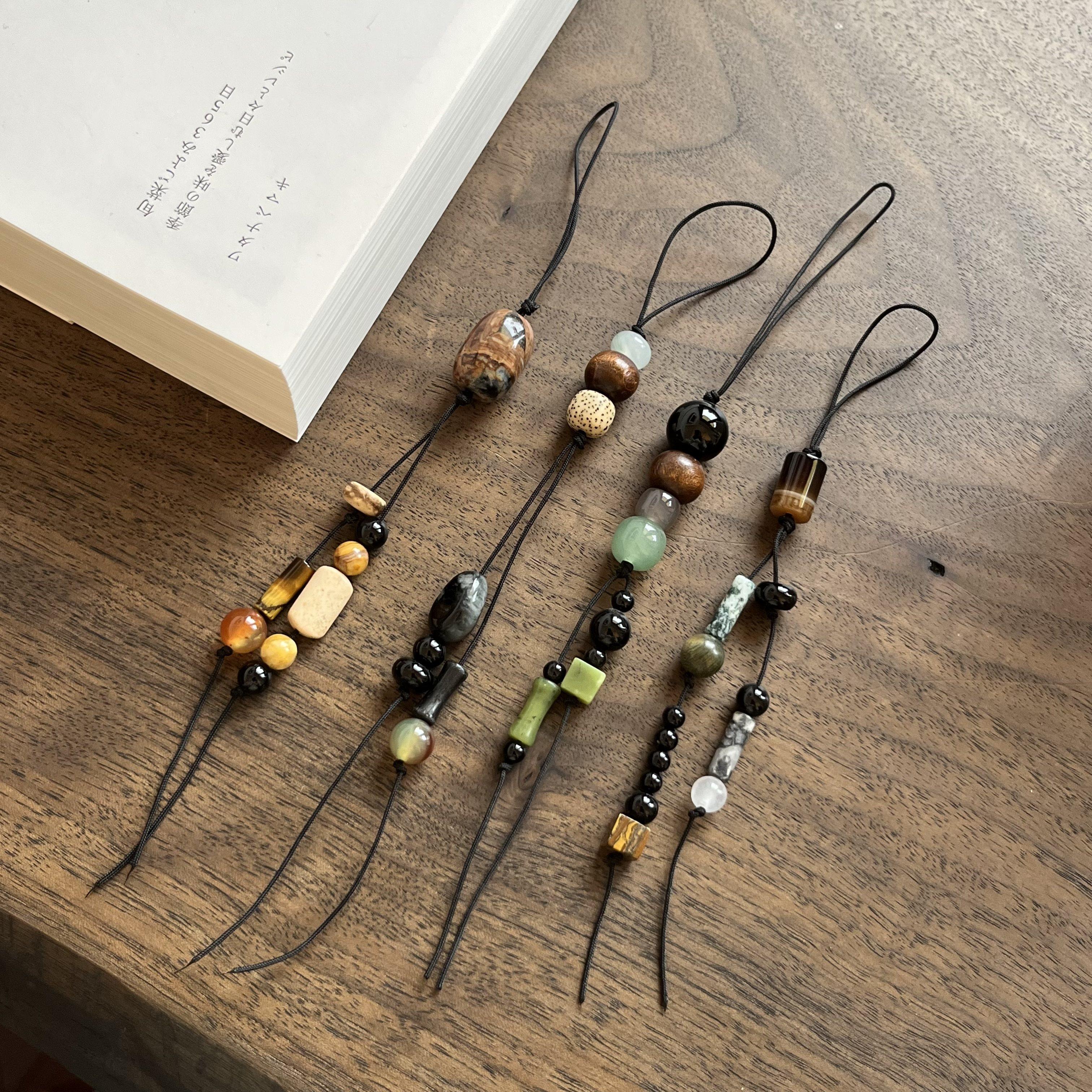 浮木 龙链新中式串珠玛瑙翡翠手机链耳机盒链车挂钥匙链复古多用
