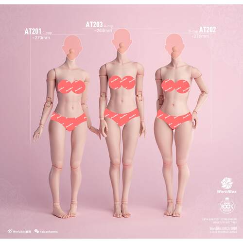 现货 WorldBox 1/6AT201 202 203女兵人关节素体 可动人偶模型