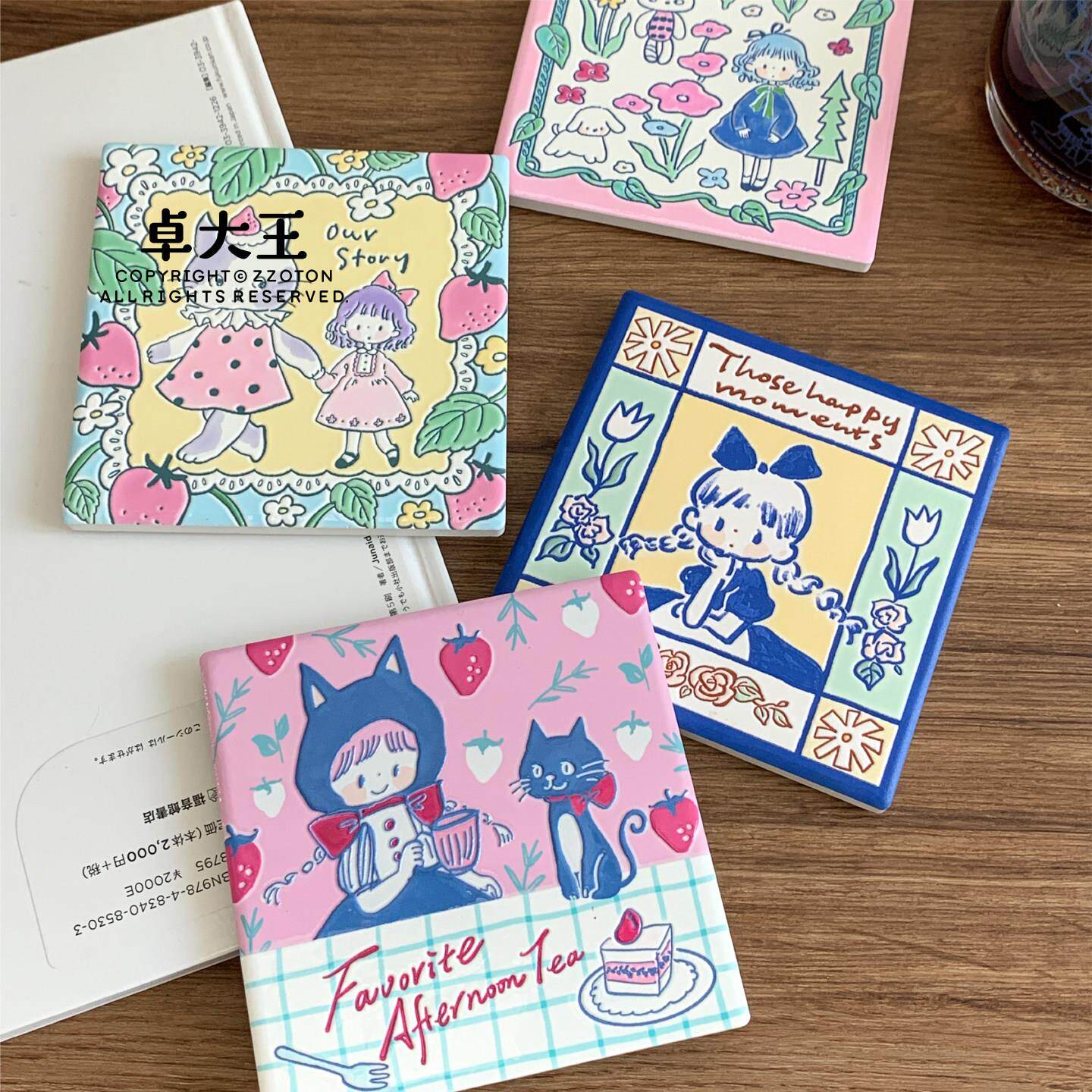 卓大王【陶瓷杯垫】原创防烫办公室立体隔热垫茶托创意礼物文艺