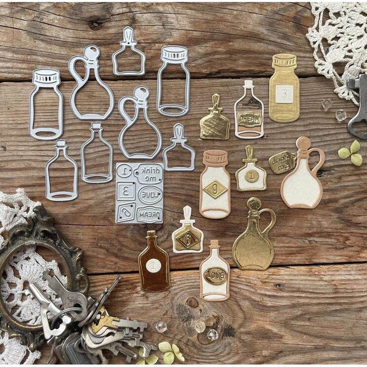 迷你瓶子切割模具碳钢模板手帐卡片相册 scrapbooking DIY 拼贴画