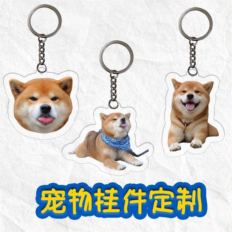 宠物照片钥匙扣挂件猫狗亚克力挂坠挂件钥匙扣来图定制免费抠图