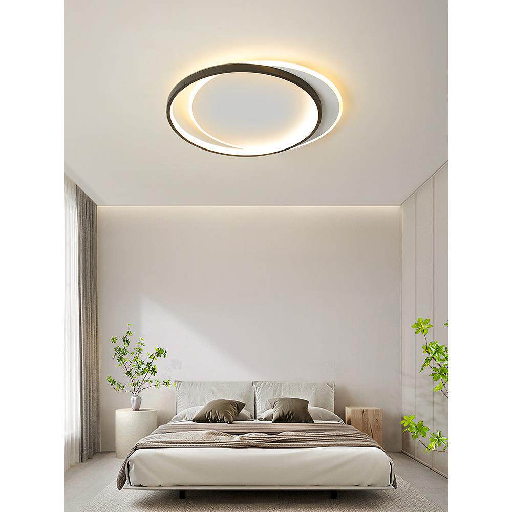 卧室灯创意极简设计师款LED圆环吸顶灯现代简约超薄房间客厅灯具