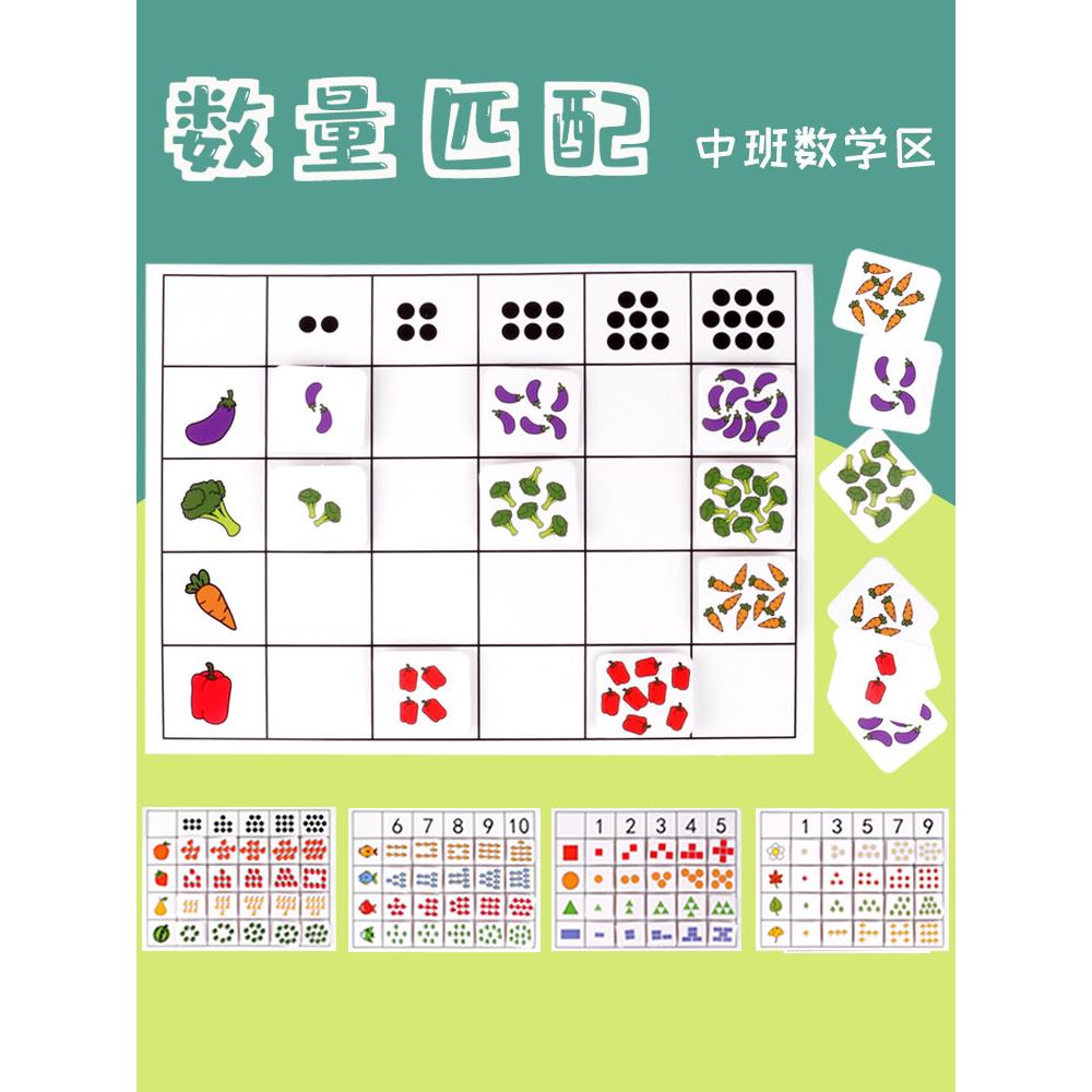 幼儿园中班数学区数感训练自制手工玩教具桌面游戏益智区操作材料