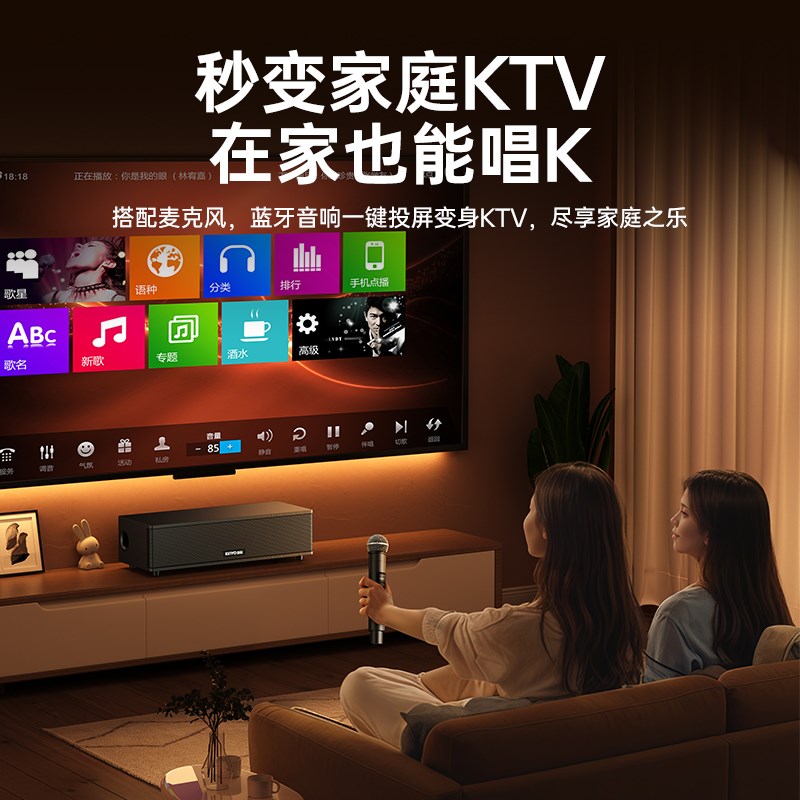 家庭KTV音响套装麦克风影院K歌话筒卡拉ok功放一体机家用点歌音箱