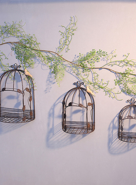 鸟笼铁艺摆件幼儿园森系户外装饰园区微景观别墅走廊庭院花园布置