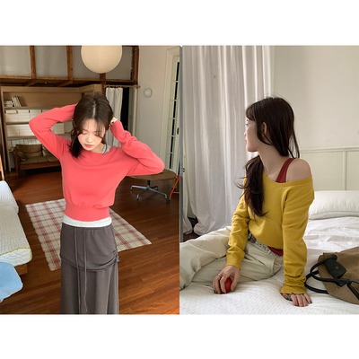 宽松慵懒长袖毛针织衫复古百搭