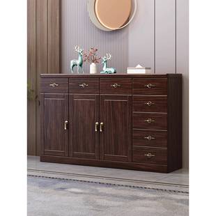 乌金木斗柜客厅靠墙抽屉柜置物柜实木餐边柜新中式入户门储物柜